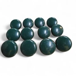 Dark Green Metal Drawer Pulls, Set Of 12