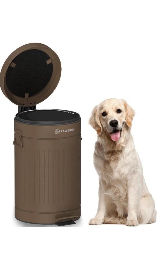 PAWZIDEA Dog Poop Trash Can Outside Odor Control, 3.1 Gallon Large Dog Poop Can Outdoor with Lid No Smell, Pet Waste Disposal Container