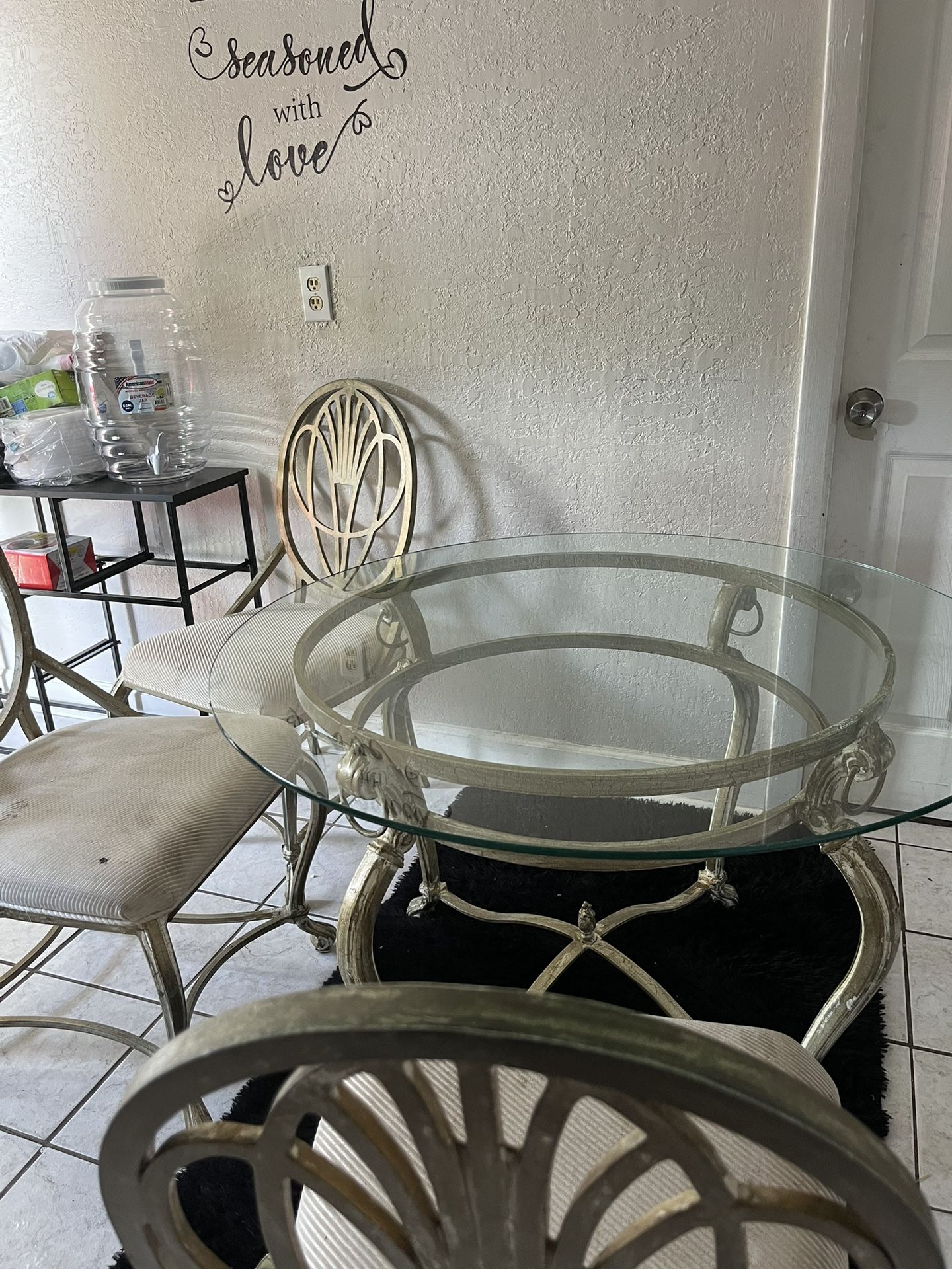 Glass Table 4 Chairs