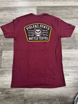 Men’s Violent Gentlemen Battle Tested Burgundy Shirt Large