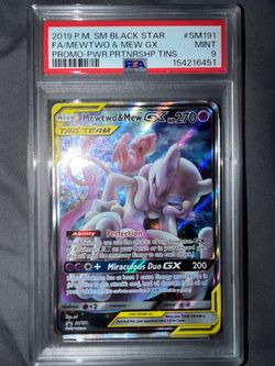 Pokemon Mewtwo & Mew GX SM191 PSA 9 for $500