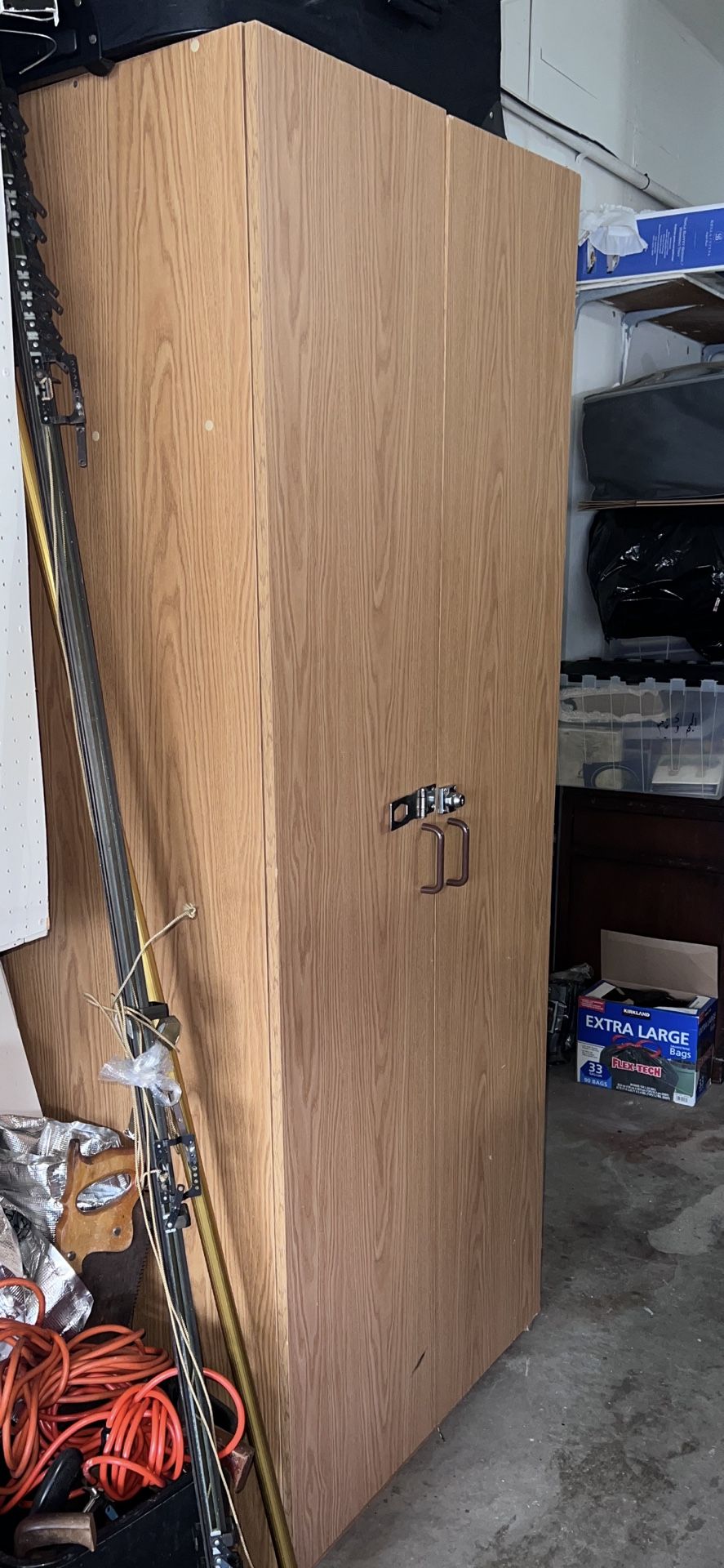 Set Of 2 Tall Multi Use Lockers With Four Large Shelf On Each Locker