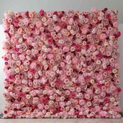 Flower Wall (5D Blush Roses) - Daily | 8x8ft (Delivery + Setup)