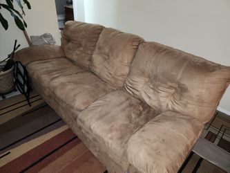 Tan Microfiber 3-Seat Sofa