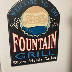 Welcome To The Fountain Grill Where Friends Gather Wall Decor