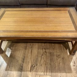 Solid Wood Coffee Table, And 2 End Tables