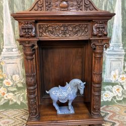 Antique Wood Carved Pedestal Table