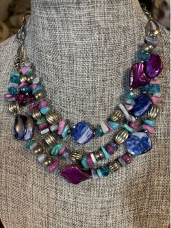 Beautiful bead and shell statement necklace