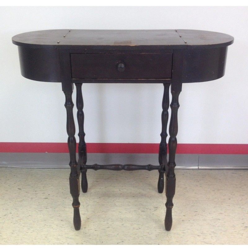 1920s Stickley Bros. Sewing Table w/ Spindle  Legs & Original Label