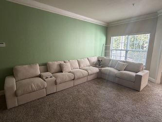 L-Shaped Chenille Modern Beige Sectional