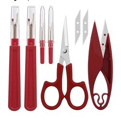 Sewing Seam Ripper Tool,Stitch Remover and Thread Cutter with 2Big+2Small Seam Rippers,1 Pack Thread Snips,1Pack 5”Scissor