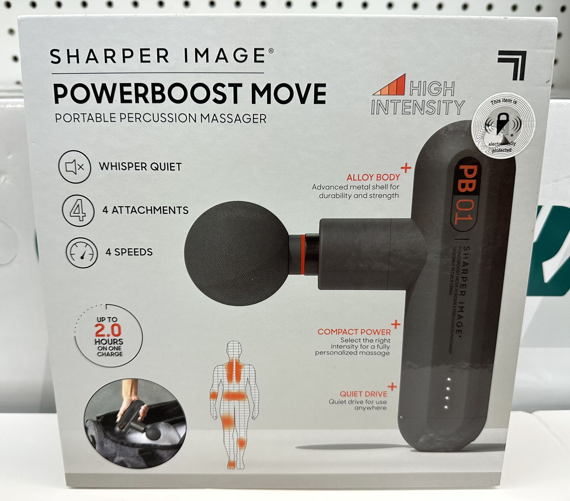 NEW! Sharper Image Powerboost Move Deep Tissue Portable Percussion Massager