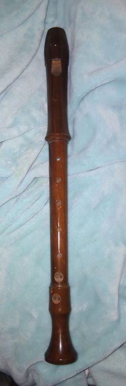 Large wooden recorder flute