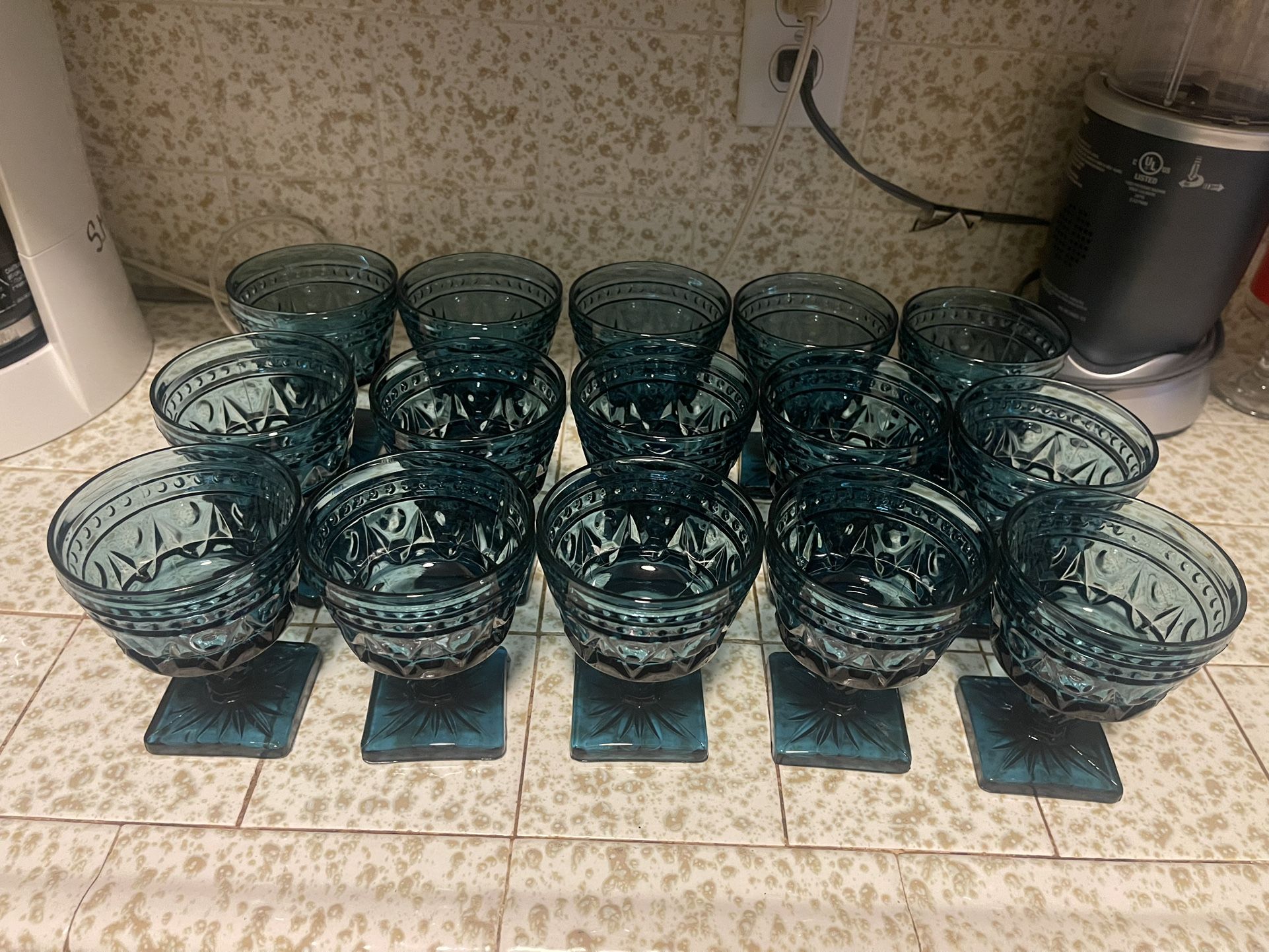 Indiana Blue Wine Glass