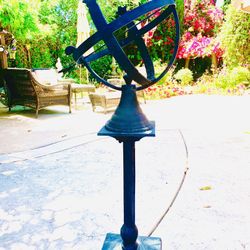 Garden sunClock , Vintage Rough iron , 5 Ft. Tall. Beautiful .