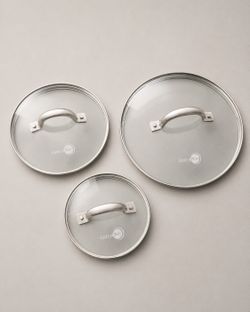 3pc Green Pan Glass Lids for Cookware with stainless steel handle