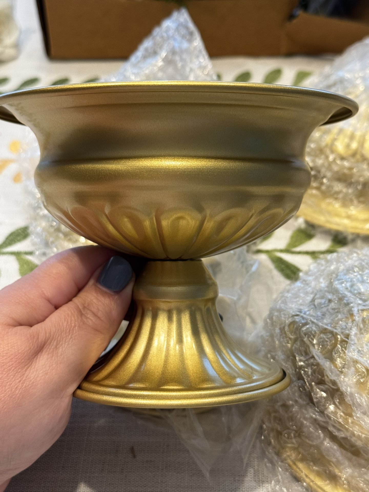 Mini Size Vases For Centerpieces, Floating Candle Table Wear Decor, Brand New Gold Color