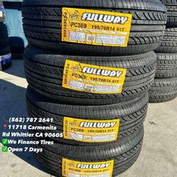 195/70R14 Fullway New Set of Tires Installed and Balanced Set de Llantas Nuevas Instaladas y Balanceadas