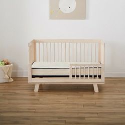 Solid Beech Crib With Organic Crib Mattress and Organic Cotton Cover