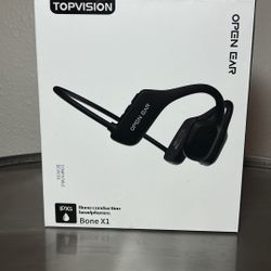 TOPVISION Open Ear Bone Conduction Headphones: Wireless, Mic Built-in, 8Hr Playt