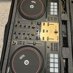 Hercules DJ DJControl Inpulse T7 Premium Edition 2-Channel Motorized DJ Controller With Premium Fader Module and Travel Bag - Gold