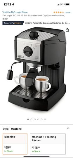 DeLonghi bar cappuccino machine