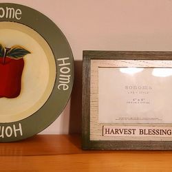 Blessings Photo Frame & Apple Decor Plate Fall Harvest 