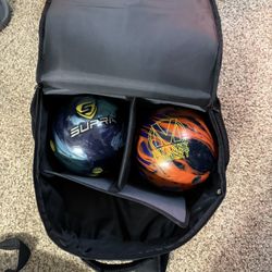 Two 15lbs Ball Motive Supra, Brunswick Intense Mindset & 2 Ball Backpack