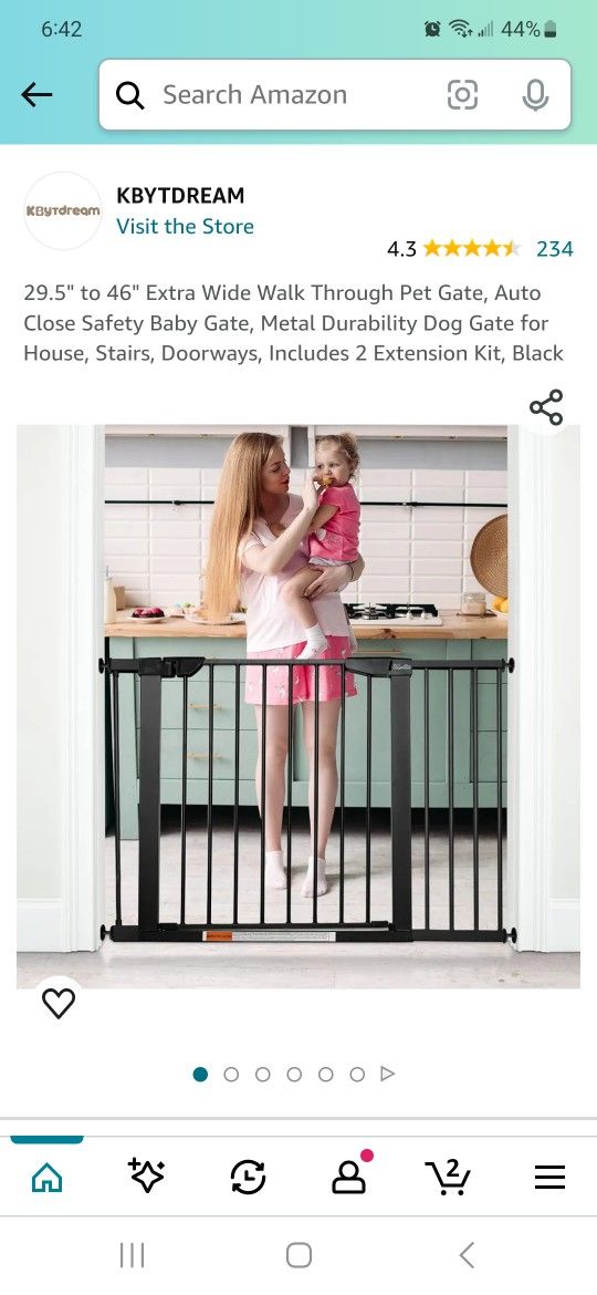 Baby Gates with Cat Door - Auto Close 29.5"-48.4" Safety Metal Dog Pet Gate for Doorway, Stairs, House, Walk Through Child Gate with Pet Door, Include