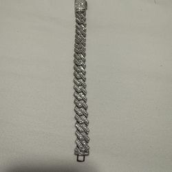 Iced Out Halo Cluster Cuban Link Bracelet 14K Gold - 15MM