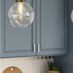 Glass Pendant Light - 7.9 inches Globe Pendant Light, Modern