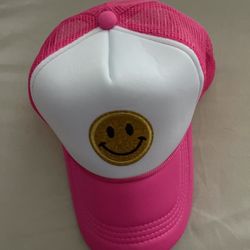 Pink New Fashion Smile Face Embroidery Baseball Caps
