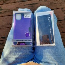 Purple Case And Screen Protector For Iphone 11