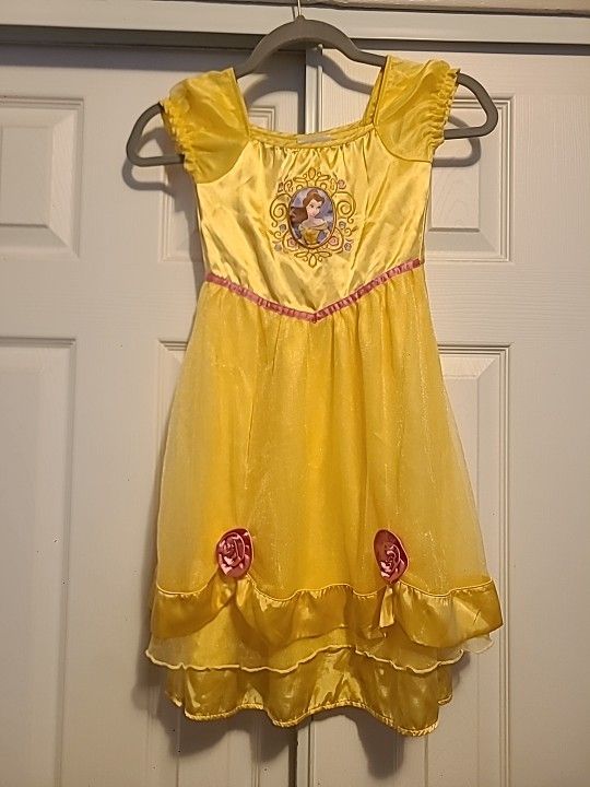 Disney Store Beauty And Beast Princess Belle Nightgown Pajama Dress Girl SZ 2/3