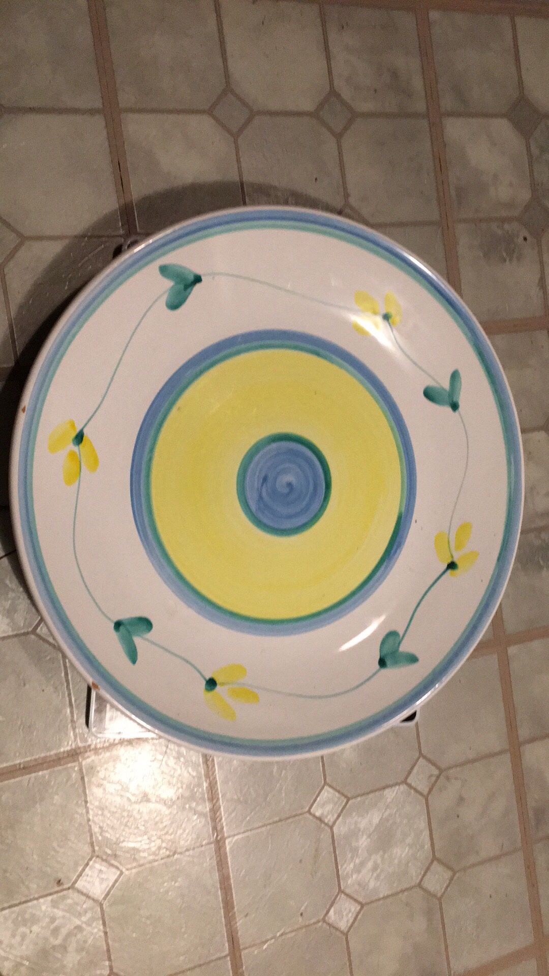 Hand made big plate with italy.