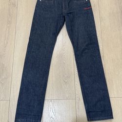 A.P.C. Kid Cudi Collaboration Jeans Men's Size 31 Red 'Dream On' Embroidery