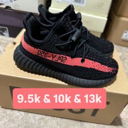 Adidas Yeezy Boost 350 V2 Core Black Red Kids Size 9.5k 10k 13k 