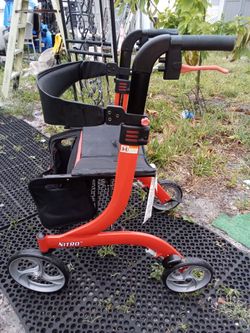 Nitro Aluminum 4 Wheel Rollator, Red,