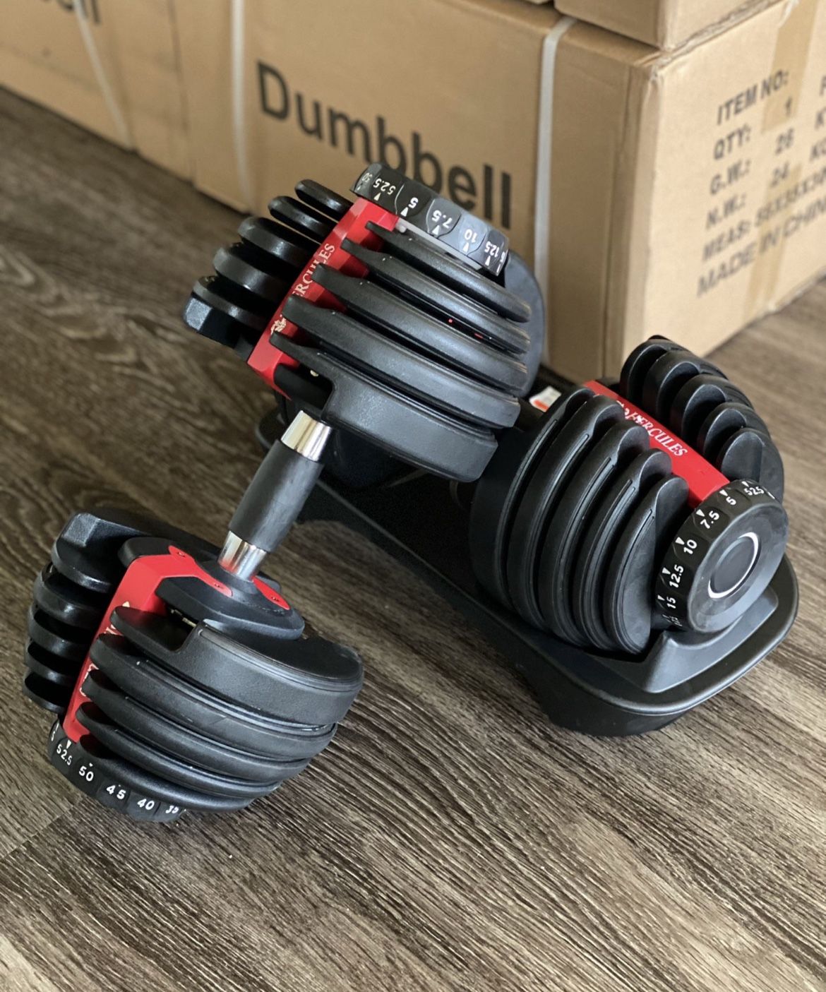Adjustable Dumbbells Up To 52.5lb Each 