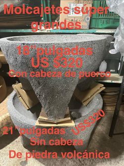Molcajetes de piedra volcánica, extra grandes, medianos y chicos