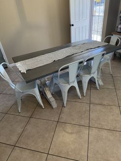 Farmhouse Dinning Table W/bench & Chairs