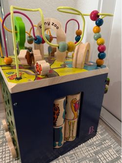 Wooden activity cube
