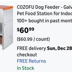 Brand new Dog Feeder / pet food station for indoor and outdoor (Galvanized Metal) 