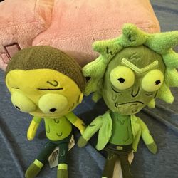 Plushies Rick And Morty And Minecraft Pig
