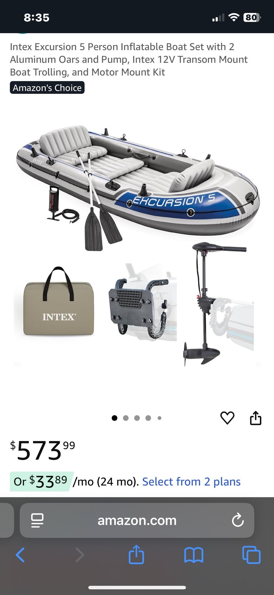 Excursion 5 Boat, Mount And Trolling Motor