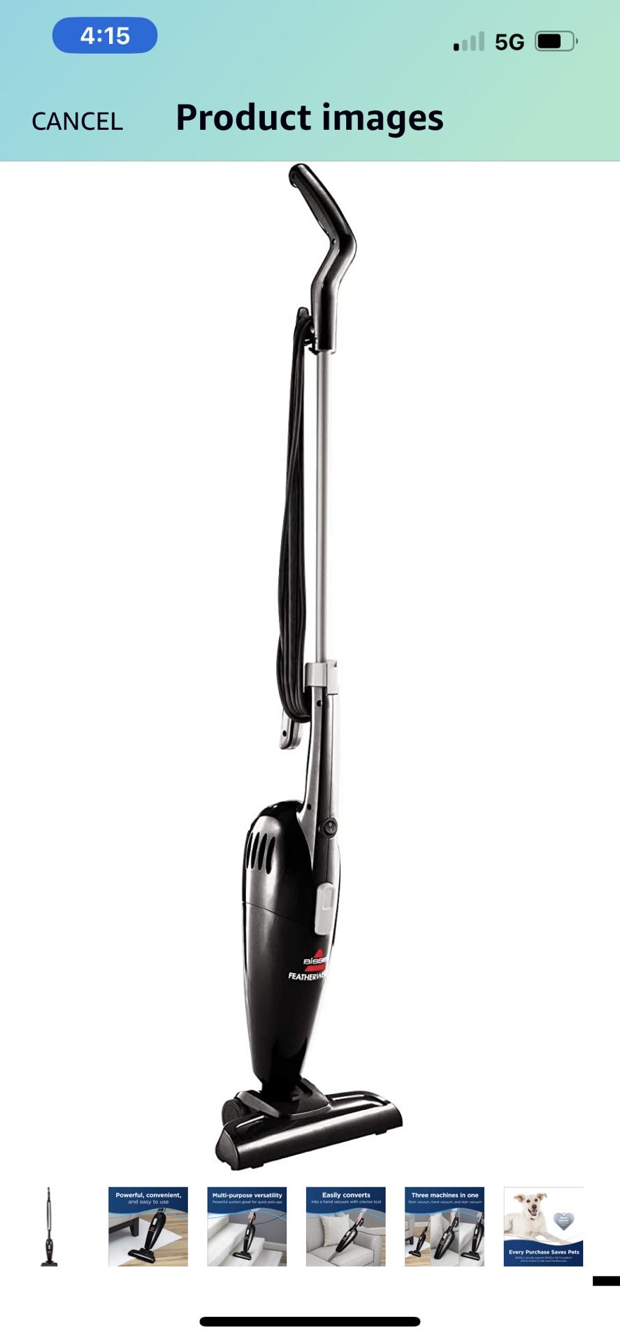 BISSELL Featherweight Stick Lightweight Bagless Vacuum with Crevice Tool, 2033M, Black