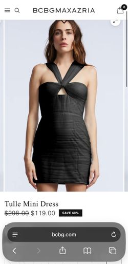 BCBGMAXAZRIA Black Tulle Mini Dress