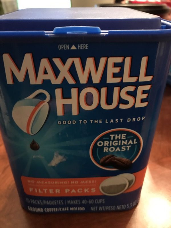 10 filters packs the original roast Maxwell house coffee