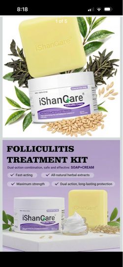 iShanCare Folliculitis Treatment Kit Soap + Cream