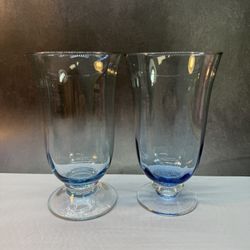 Set of (2) RARE Vintage Lenox Colore Blue & Aqua  Provencial Highball Glasses. Colore Blue (Provencial) by LENOX 